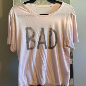 pink “bad” guess t-shirt